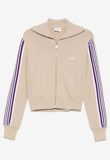 Autry Knitted Zip-Up Tennis Jacket Sand JAPWB7_KT