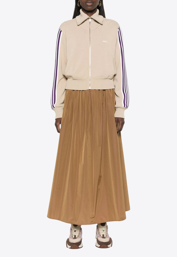 Autry Knitted Zip-Up Tennis Jacket Sand JAPWB7_KT