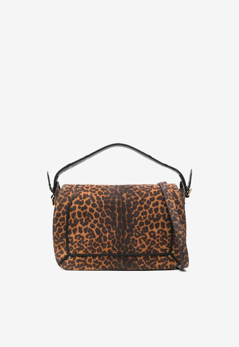 Jérôme Dreyfuss Large Pepito Leopard Print Crossbody Bag Brown 45PEPLCR_Imprimé Léopard Naturel