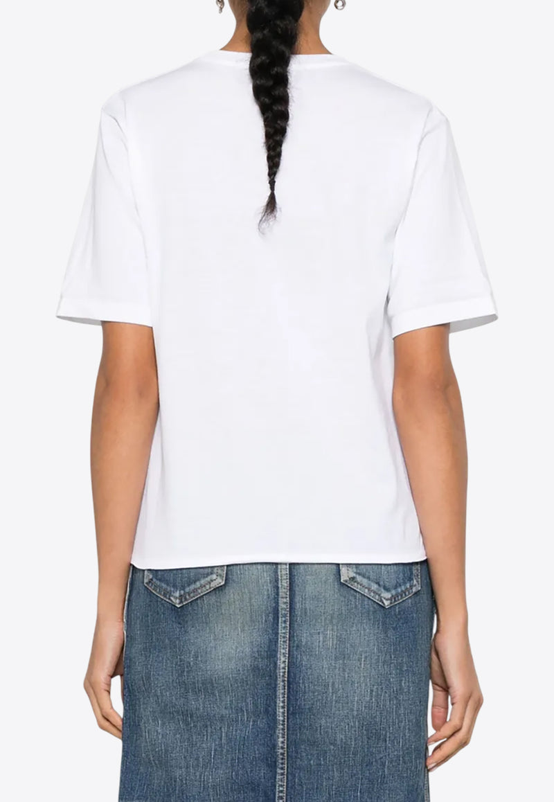 Saint Laurent Logo Print Crewneck T-shirt White 460876YB2DQ_9000
