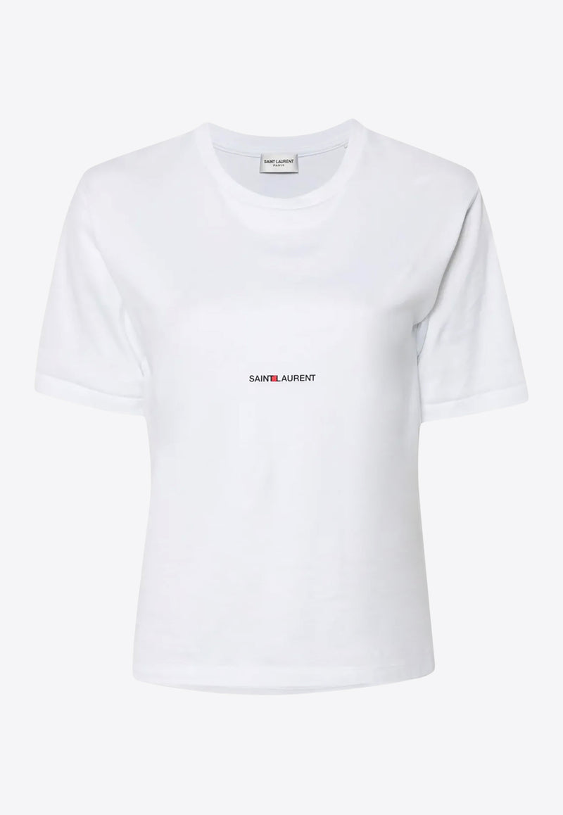Saint Laurent Logo Print Crewneck T-shirt White 460876YB2DQ_9000