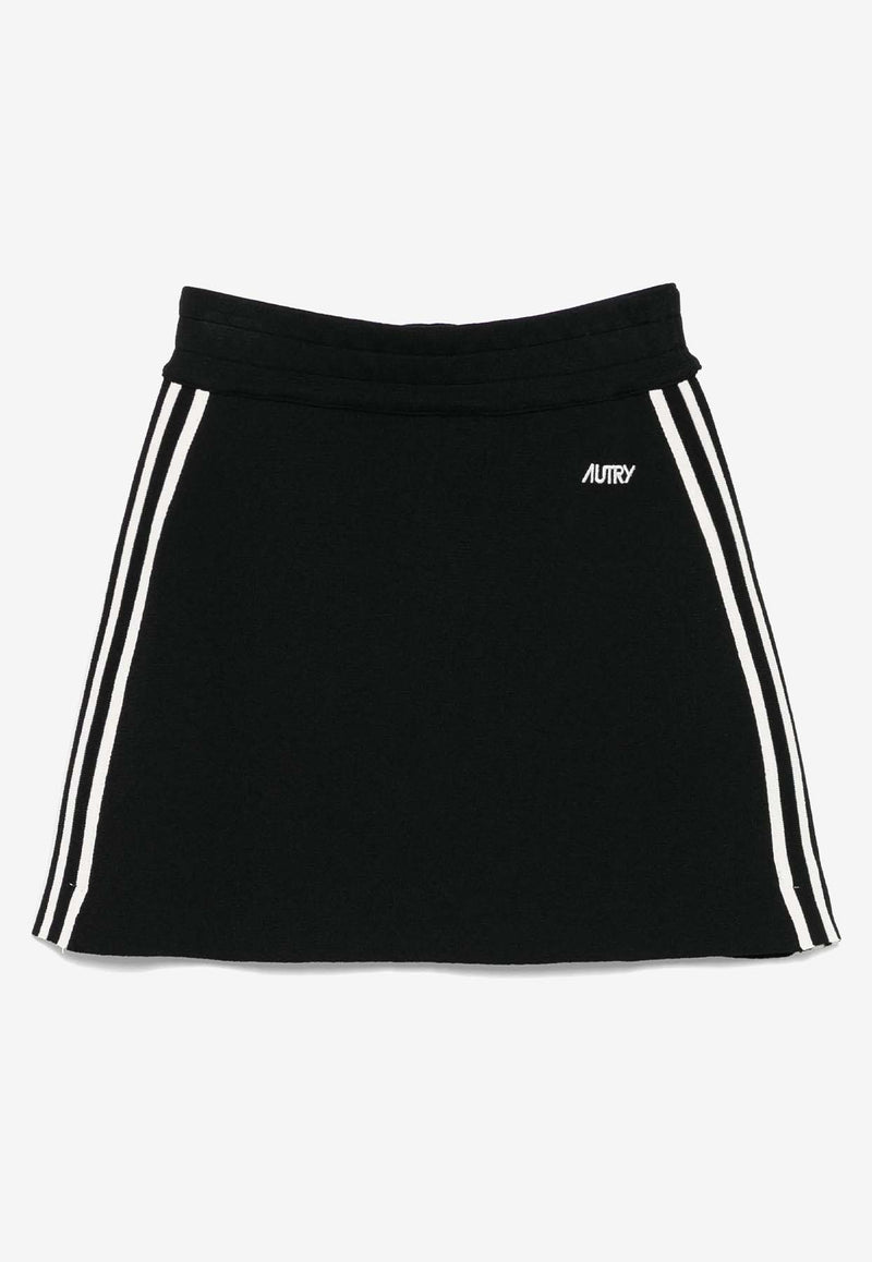 Autry Knitted Tennis Mini Skirt Black SKPWC2_KK