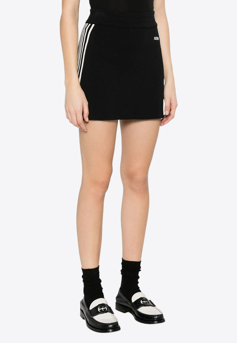 Autry Knitted Tennis Mini Skirt Black SKPWC2_KK