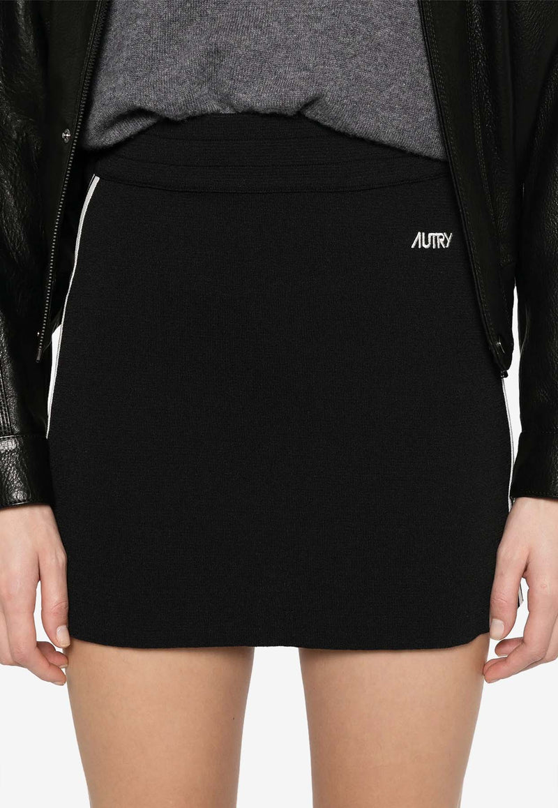 Autry Knitted Tennis Mini Skirt Black SKPWC2_KK
