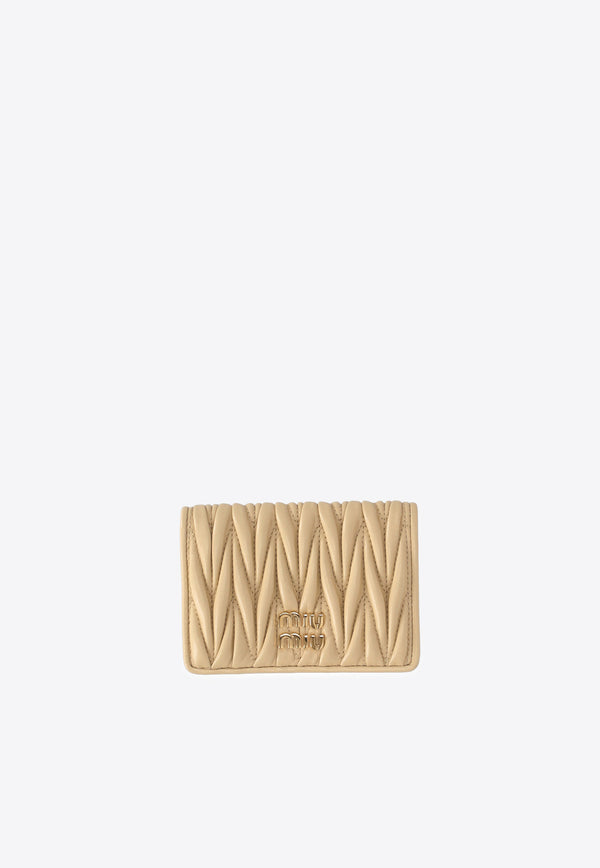 Miu Miu Matelassé Leather Wallet Cream 5MC103AFPP_F0K57