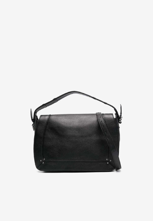 Jérôme Dreyfuss Medium Pepito Leather Crossbody Bag Black 44PEPMCR_Noir