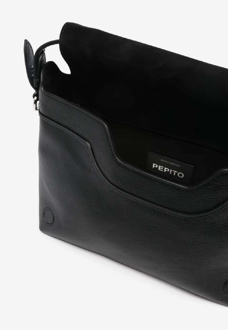 Jérôme Dreyfuss Medium Pepito Leather Crossbody Bag Black 44PEPMCR_Noir