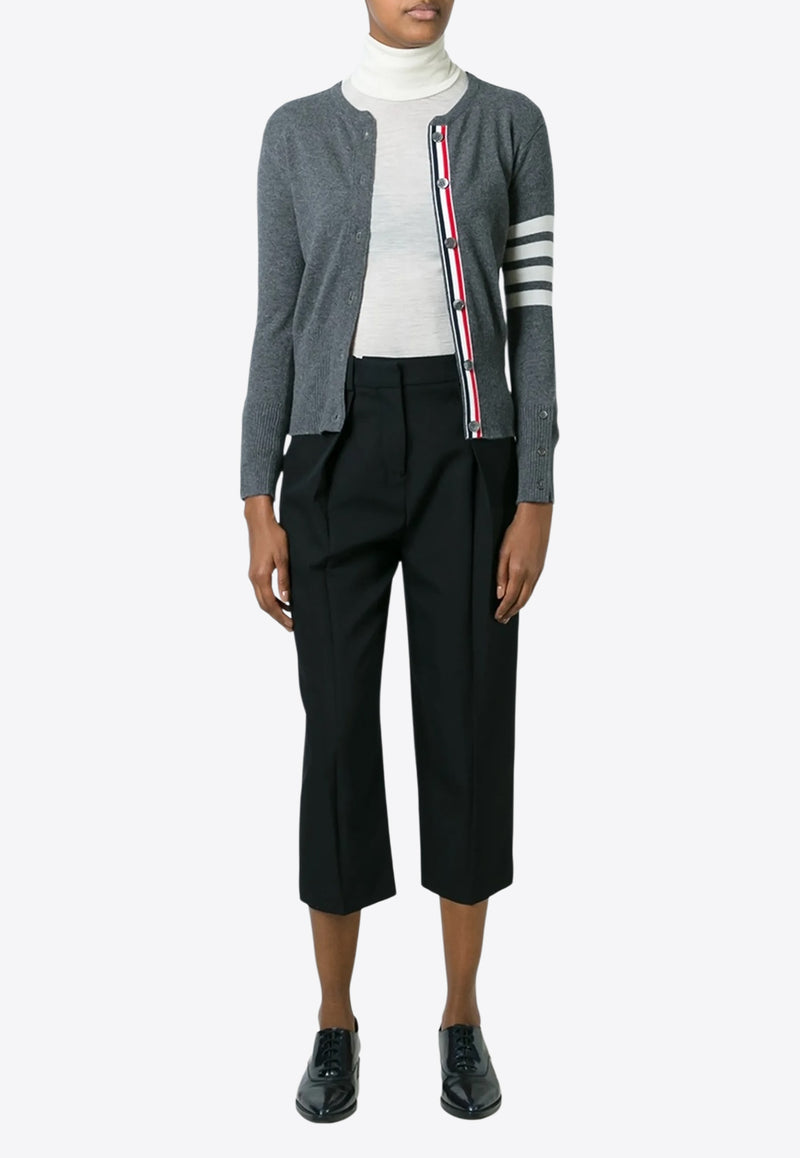 Thom Browne 4-bar Stripes Cashmere Cardigan Gray FKC002A00011_035