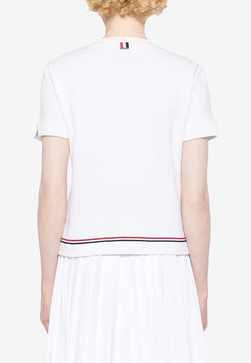Thom Browne Signature Stripes Knit Top White FJS193AJ0185_100