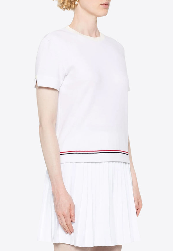 Thom Browne Signature Stripes Knit Top White FJS193AJ0185_100