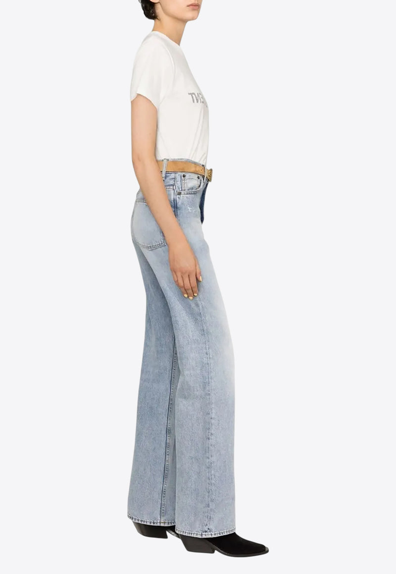 Saint Laurent Reverse Logo Print T-shirt White 665234Y37AW_9744