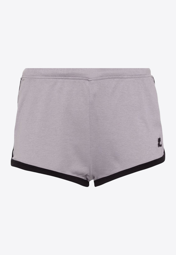 Courrèges Logo Print Mini Shorts Gray 124JSH037JS0070_B102
