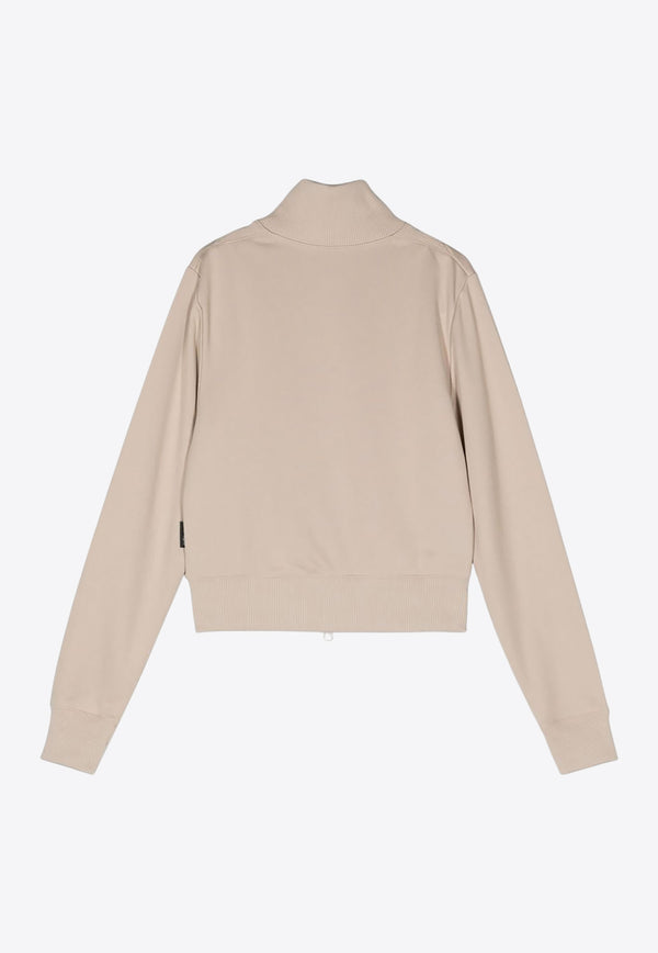 Courrèges Zip-Up Interlock Track Jacket  Beige 124JVE010JS0091_1007