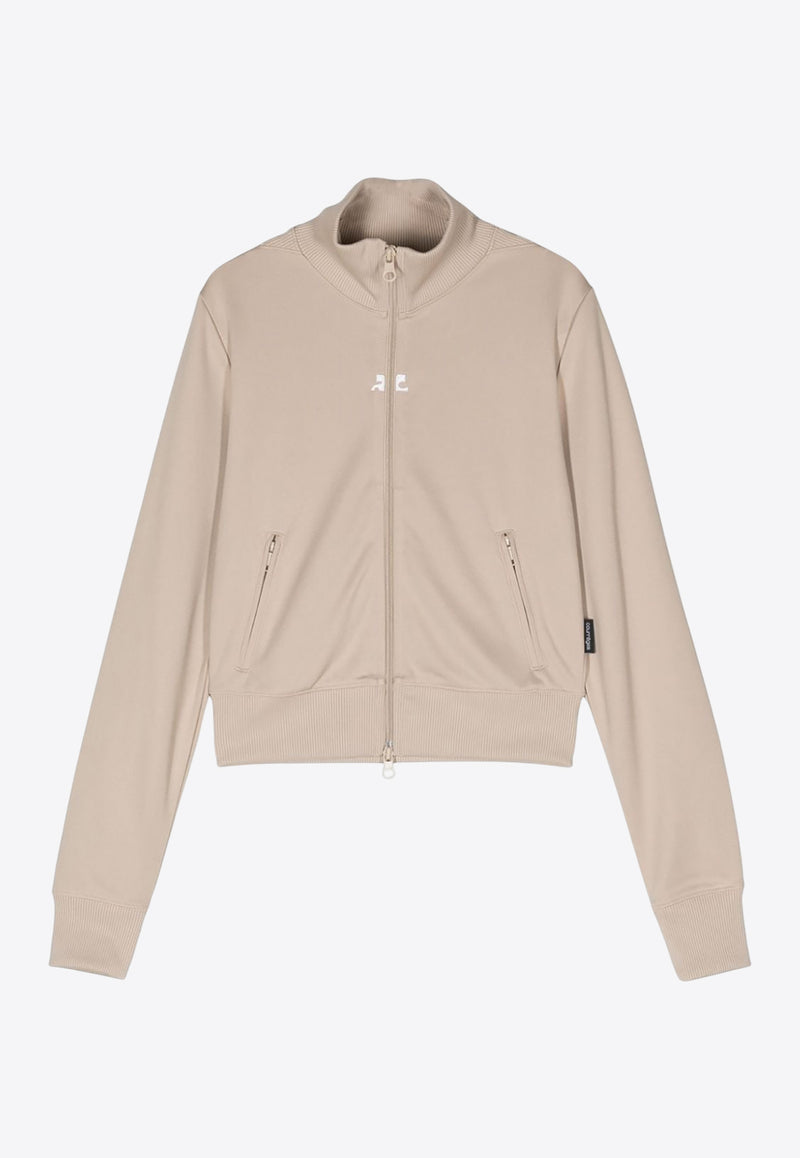 Courrèges Zip-Up Interlock Track Jacket  Beige 124JVE010JS0091_1007
