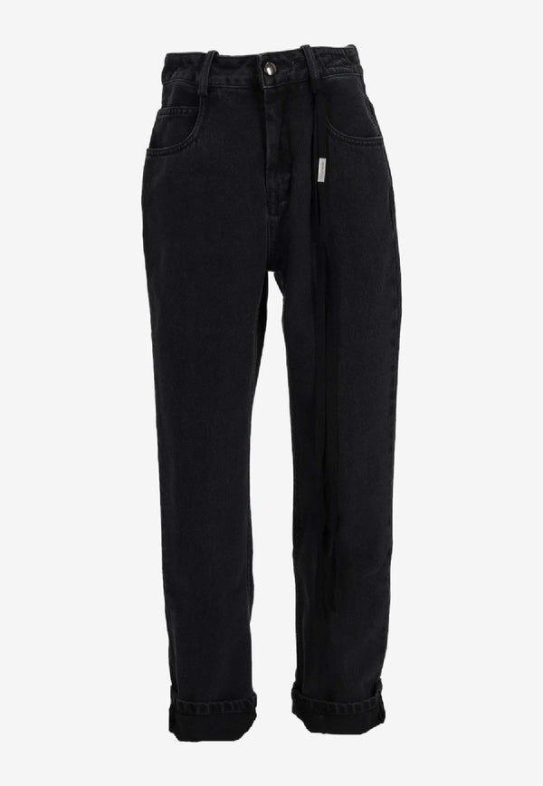 Ann Demeulemeester Herme Slim Jeans with Grosgrain Ribbon Gray B0011430FA039_070