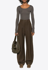 Lemaire Long-Sleeve Ribbed Bodysuit Gray TO1276LK1017_BR449