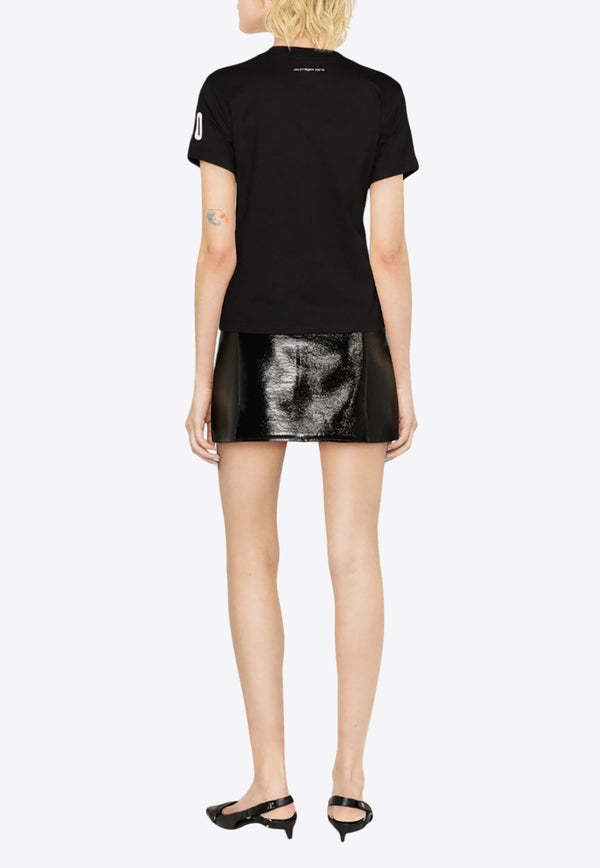 Courrèges Logo Crewneck T-shirt Black 124JTS006JS0112_9999