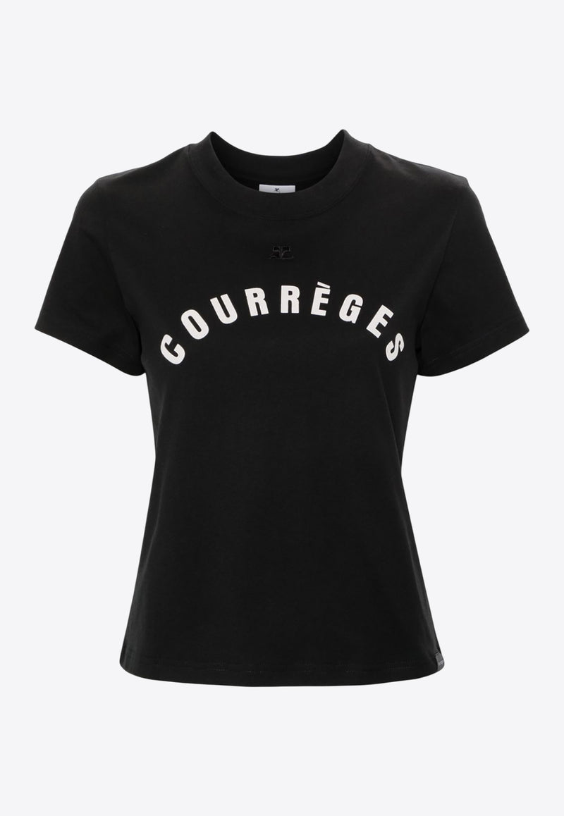 Courrèges Logo Crewneck T-shirt Black 124JTS006JS0112_9999