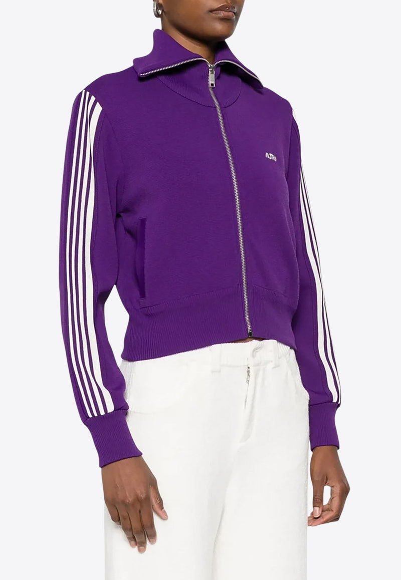 Autry Knitted Zip-Up Tennis Jacket Purple JAPWB7_KV