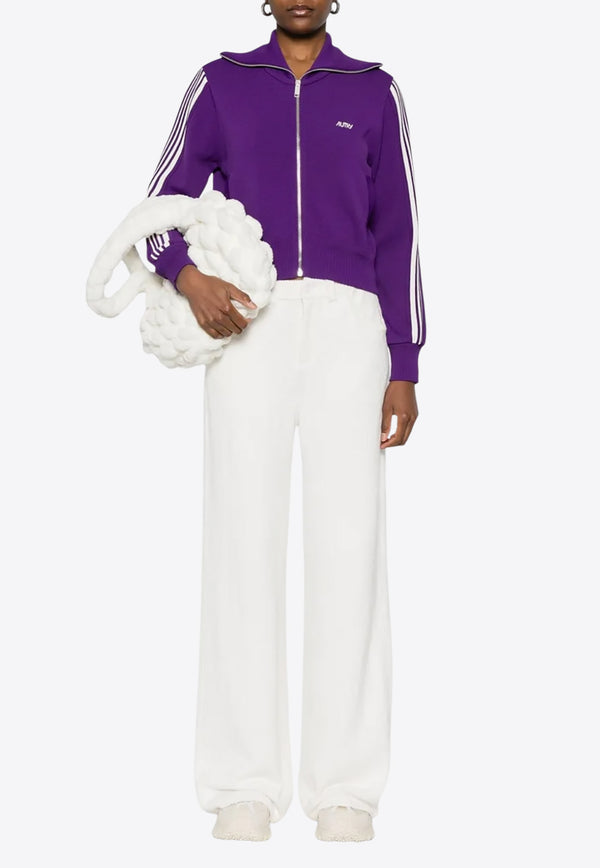 Autry Knitted Zip-Up Tennis Jacket Purple JAPWB7_KV