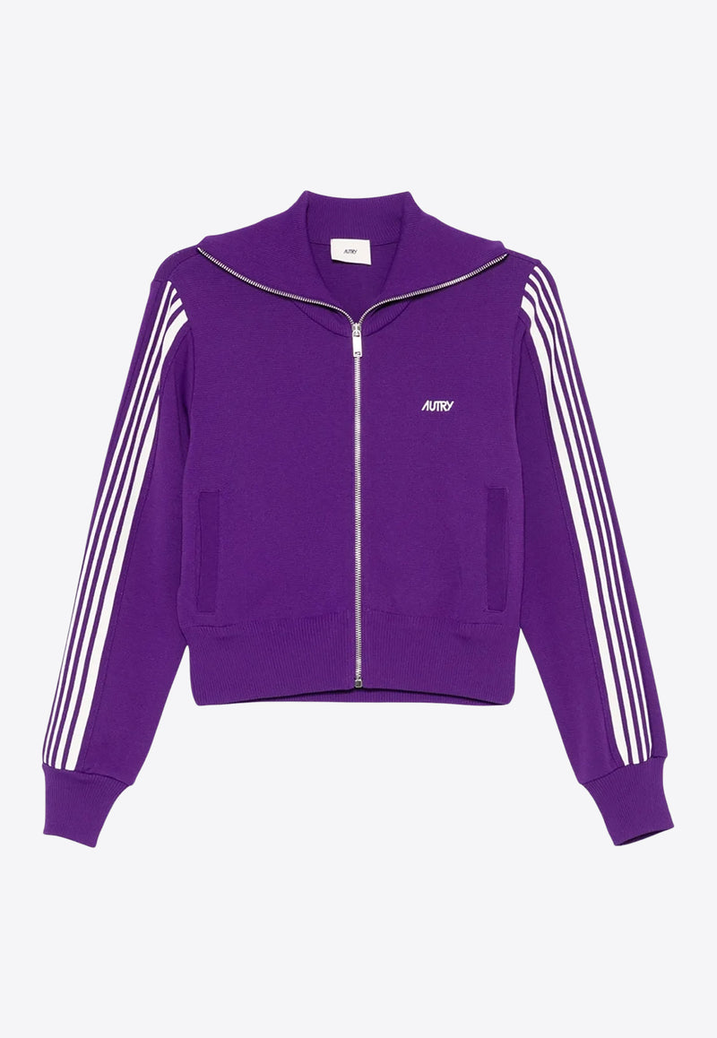 Autry Knitted Zip-Up Tennis Jacket Purple JAPWB7_KV