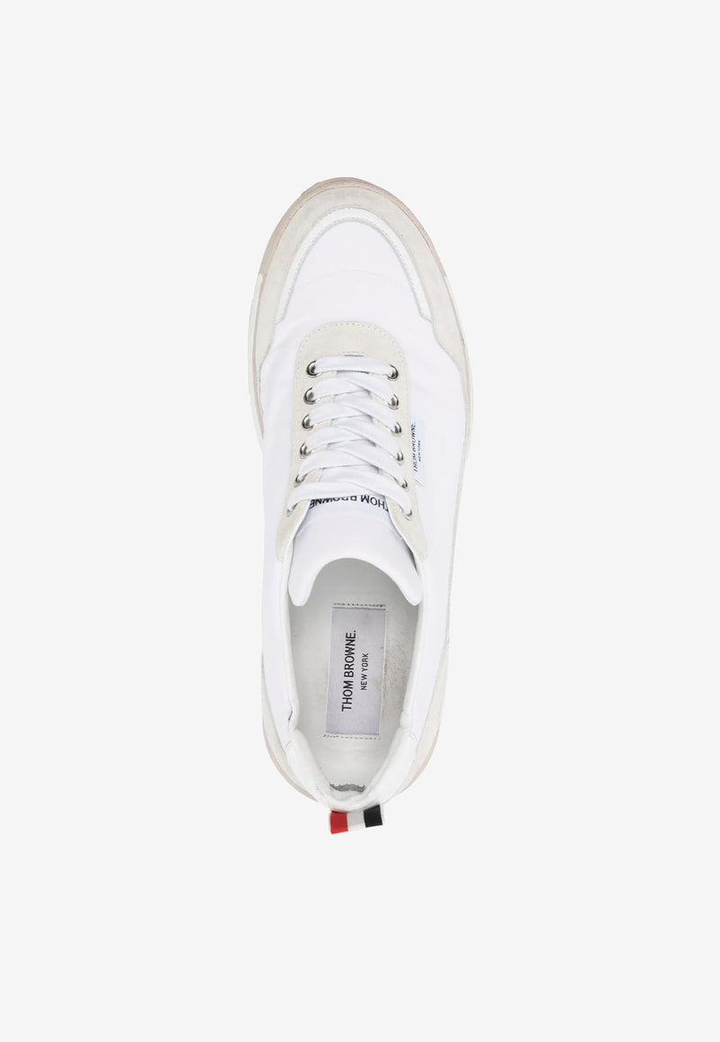 Thom Browne Alumni Leather Low-Top Sneakers White MFD271BF0488_107