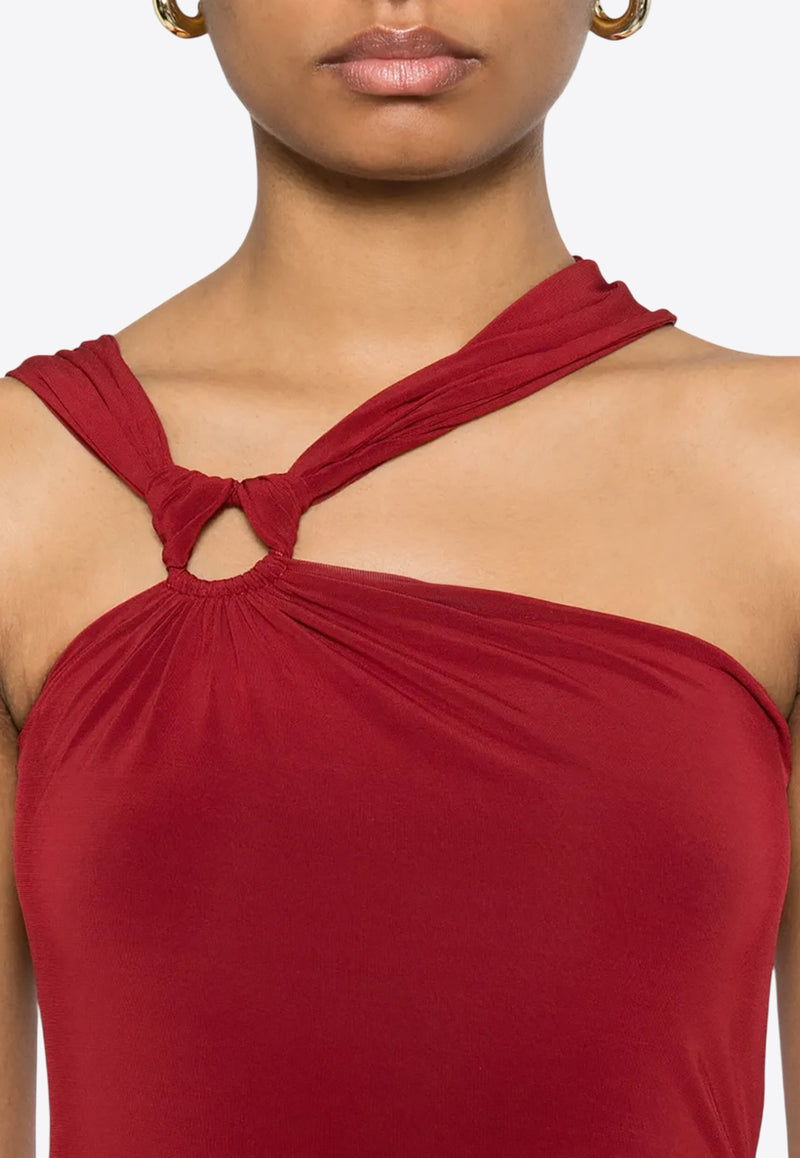 Isabel Marant Ethel Ruched Midi Dress  Red RO0787FAC2J12I_11DR