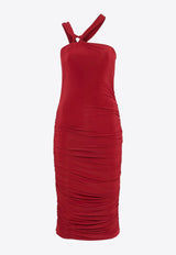 Isabel Marant Ethel Ruched Midi Dress  Red RO0787FAC2J12I_11DR