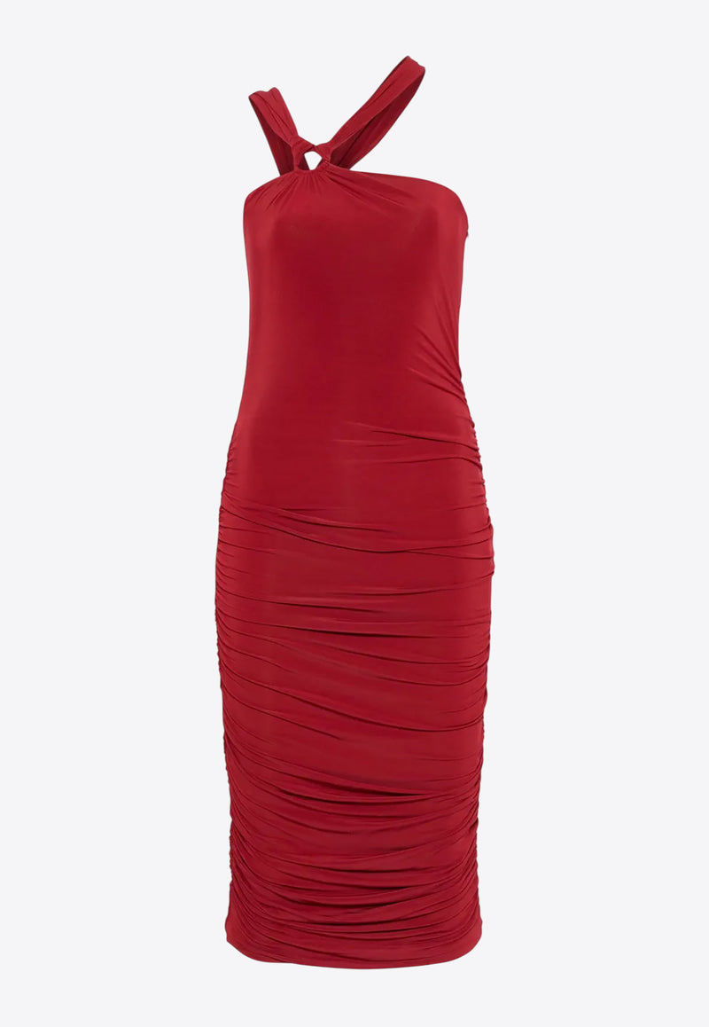 Isabel Marant Ethel Ruched Midi Dress  Red RO0787FAC2J12I_11DR