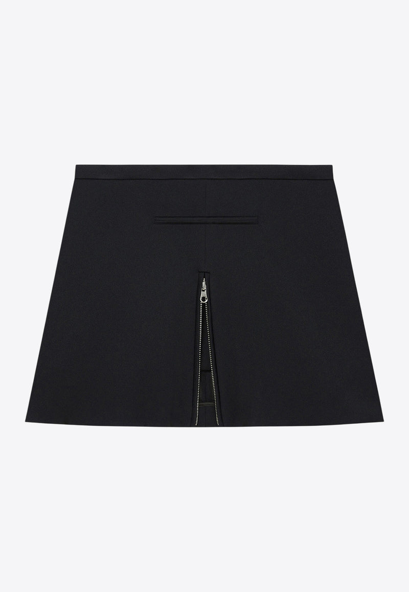 Courrèges Tailored Zip Twill Mini Skirt  Black 324CJU180PL0007_9999