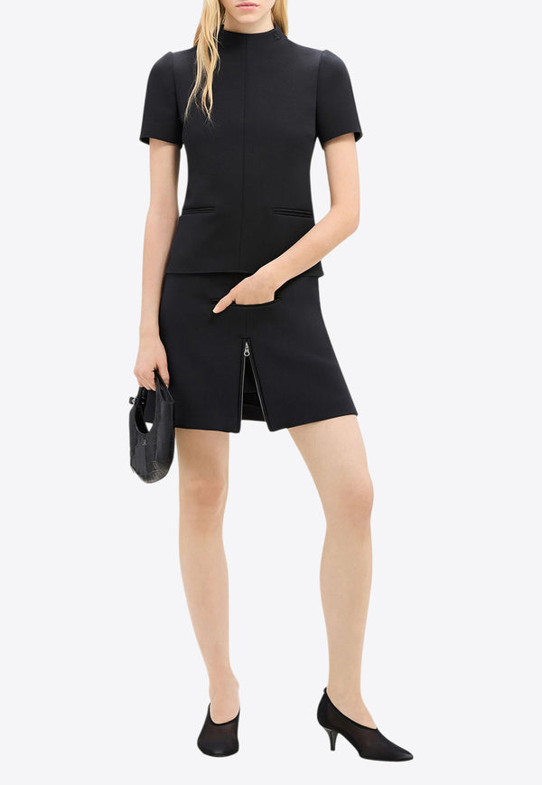 Courrèges Tailored Zip Twill Mini Skirt  Black 324CJU180PL0007_9999