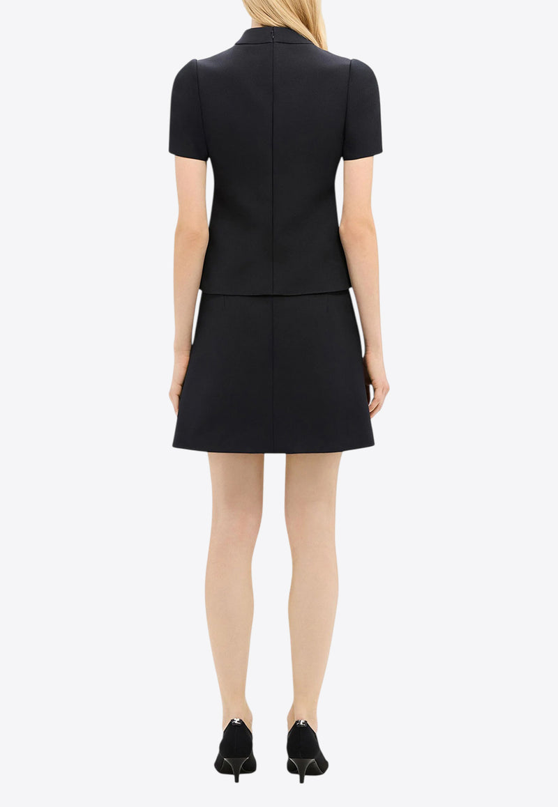 Courrèges Tailored Zip Twill Mini Skirt  Black 324CJU180PL0007_9999