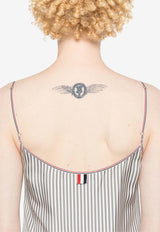Thom Browne Striped Pleated Mini Dress Gray FDSF09AF0819_035