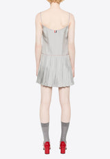 Thom Browne Striped Pleated Mini Dress Gray FDSF09AF0819_035