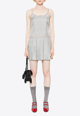 Thom Browne Striped Pleated Mini Dress Gray FDSF09AF0819_035