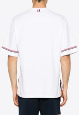 Thom Browne Crewneck T-shirt with Signature-Stripe White MJS282AJ0199_100