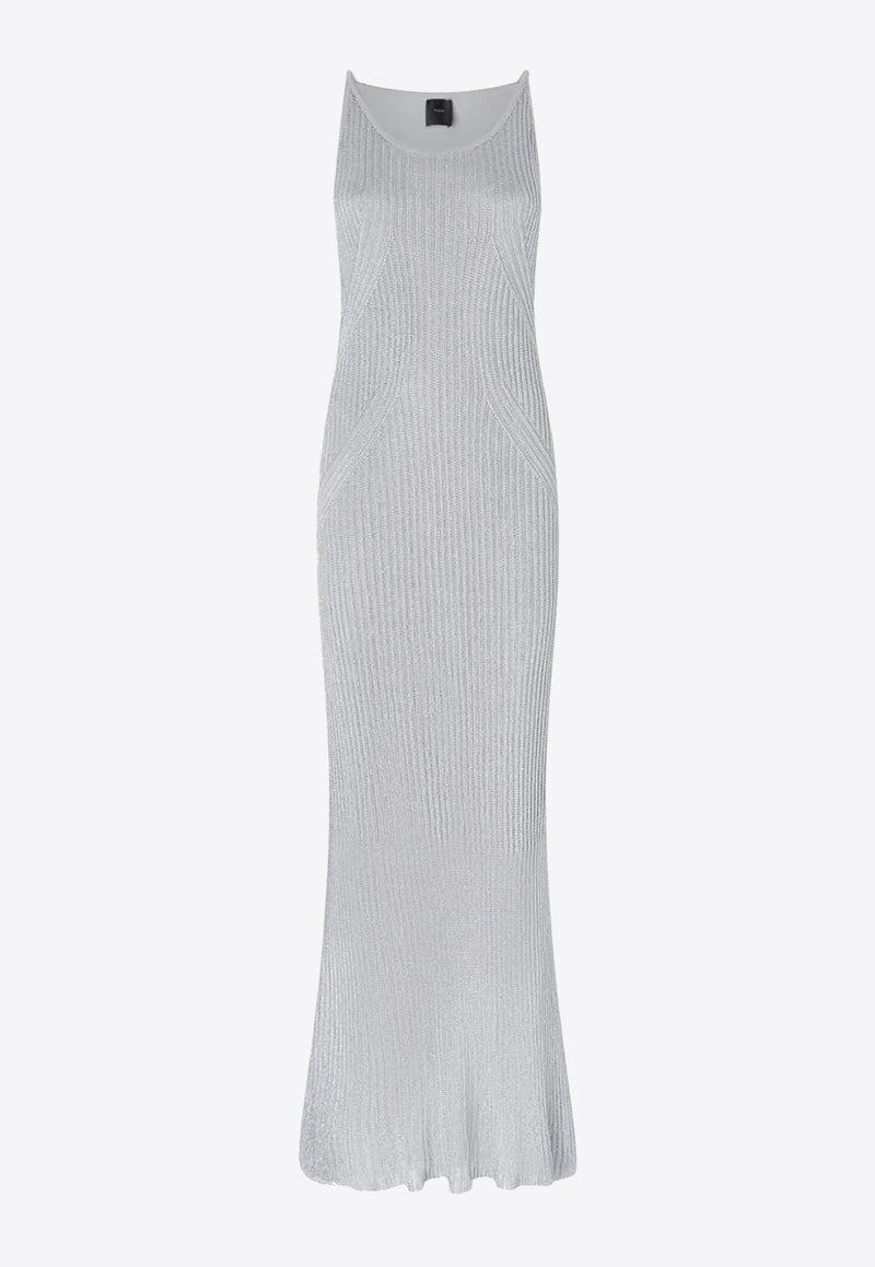 PINKO Nelson Knitted Maxi Dress Gray 105146A2LO_I12