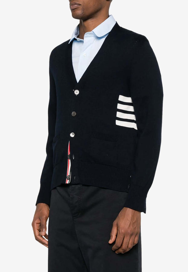 Thom Browne 4-bar Stripes V-neck Cardigan Navy MKC581AY3043_415
