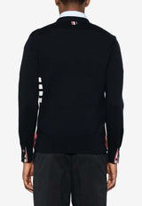 Thom Browne 4-bar Stripes V-neck Cardigan Navy MKC581AY3043_415