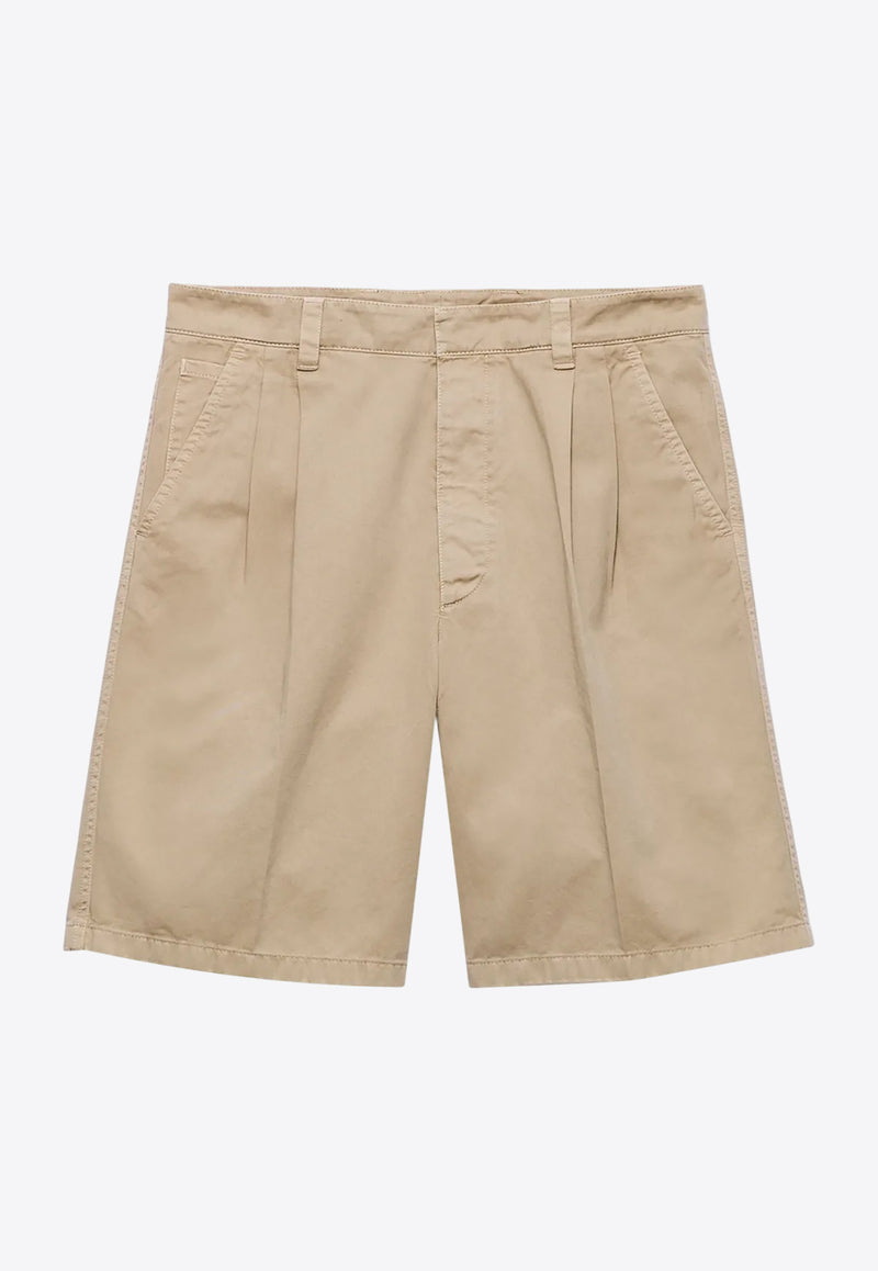 Prada Triangle Logo Chino Shorts Beige SPH343SOOO16FT_F0065