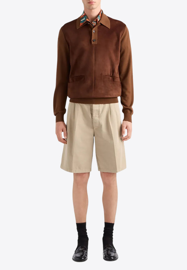 Prada Triangle Logo Chino Shorts Beige SPH343SOOO16FT_F0065