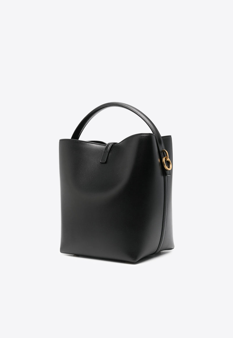 Saint Laurent Le 37 Bucket Bag in Calf Leather Black 7428282R20W_1000