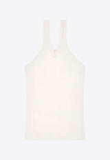 Courrèges V-neck Logo Tank Top White 324JDE079JS0121_0001