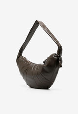 Lemaire Large Croissant Nappa Leather Shoulder Bag Chocolate BG0000LL095_BR490