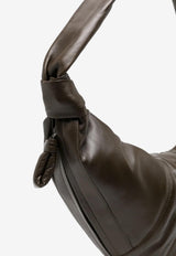 Lemaire Large Croissant Nappa Leather Shoulder Bag Chocolate BG0000LL095_BR490