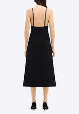 Courrèges Heritage Zip Midi Skirt  Black 324CJU181PL0052_9999