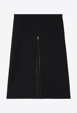 Courrèges Heritage Zip Midi Skirt  Black 324CJU181PL0052_9999