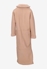 La Rose Reversible Single-Breasted Fur Coat Pink 1522LU_PANNA