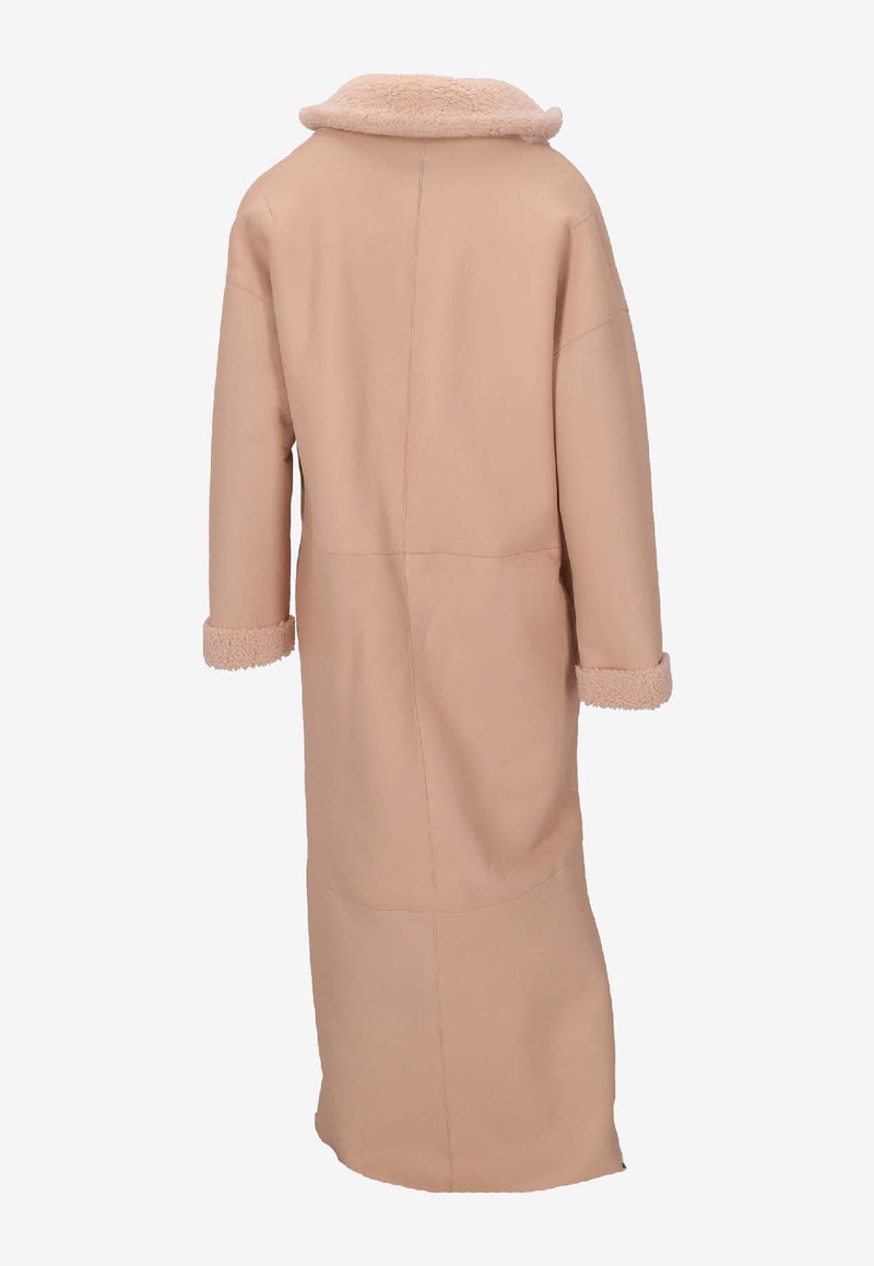 La Rose Reversible Single-Breasted Fur Coat Pink 1522LU_PANNA