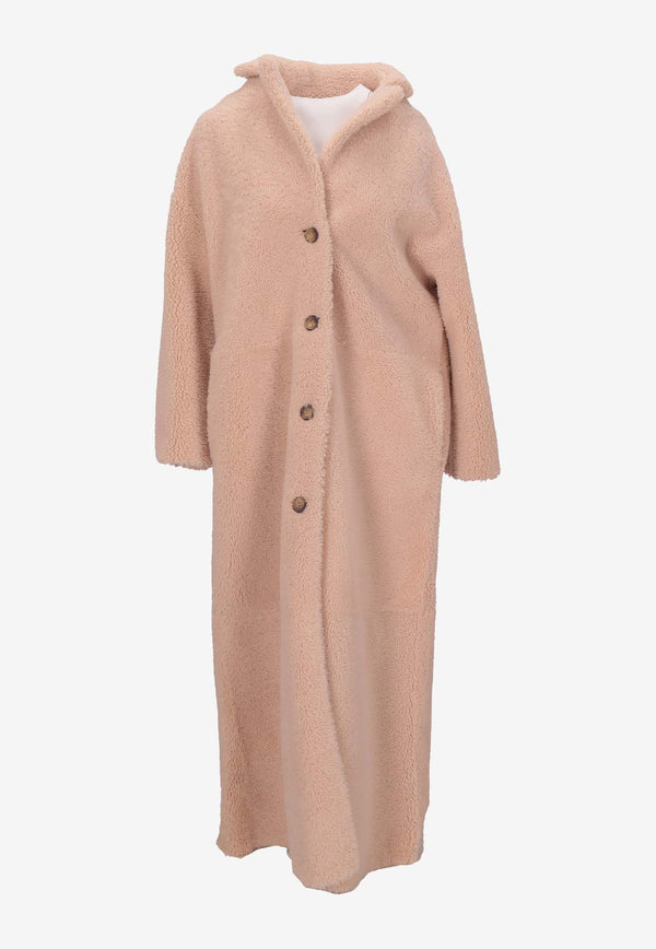 La Rose Reversible Single-Breasted Fur Coat Pink 1522LU_PANNA